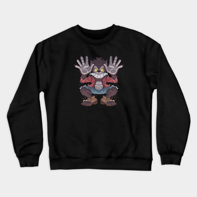 Wolf Man Crewneck Sweatshirt by JENNEX